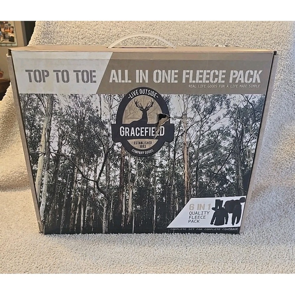 Gracefield Top To Toe 6 Piece Fleece Set Men's 2XL Hat Shirt Jacket Pant‎ Socks